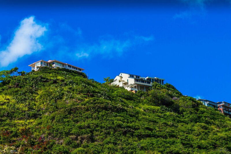 Houses on a Hillside — Blue
