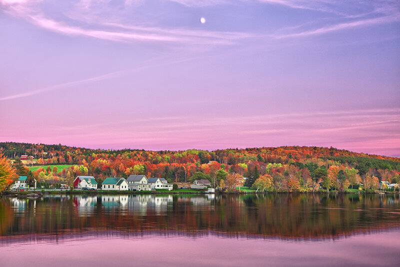 Houses on Lake Shore — Purple