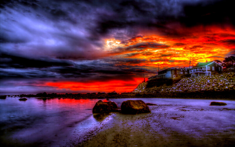 Houses on Rocky Shore