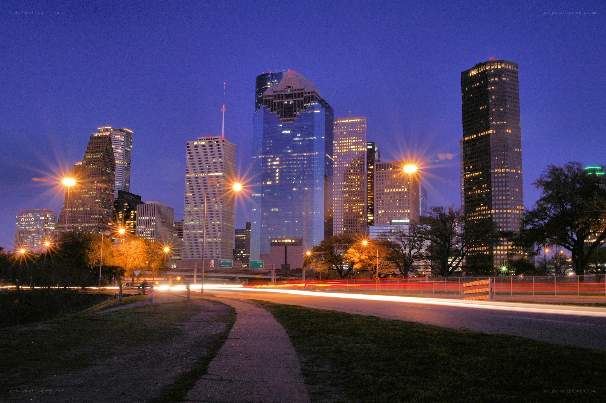 Houston skyline at dusk