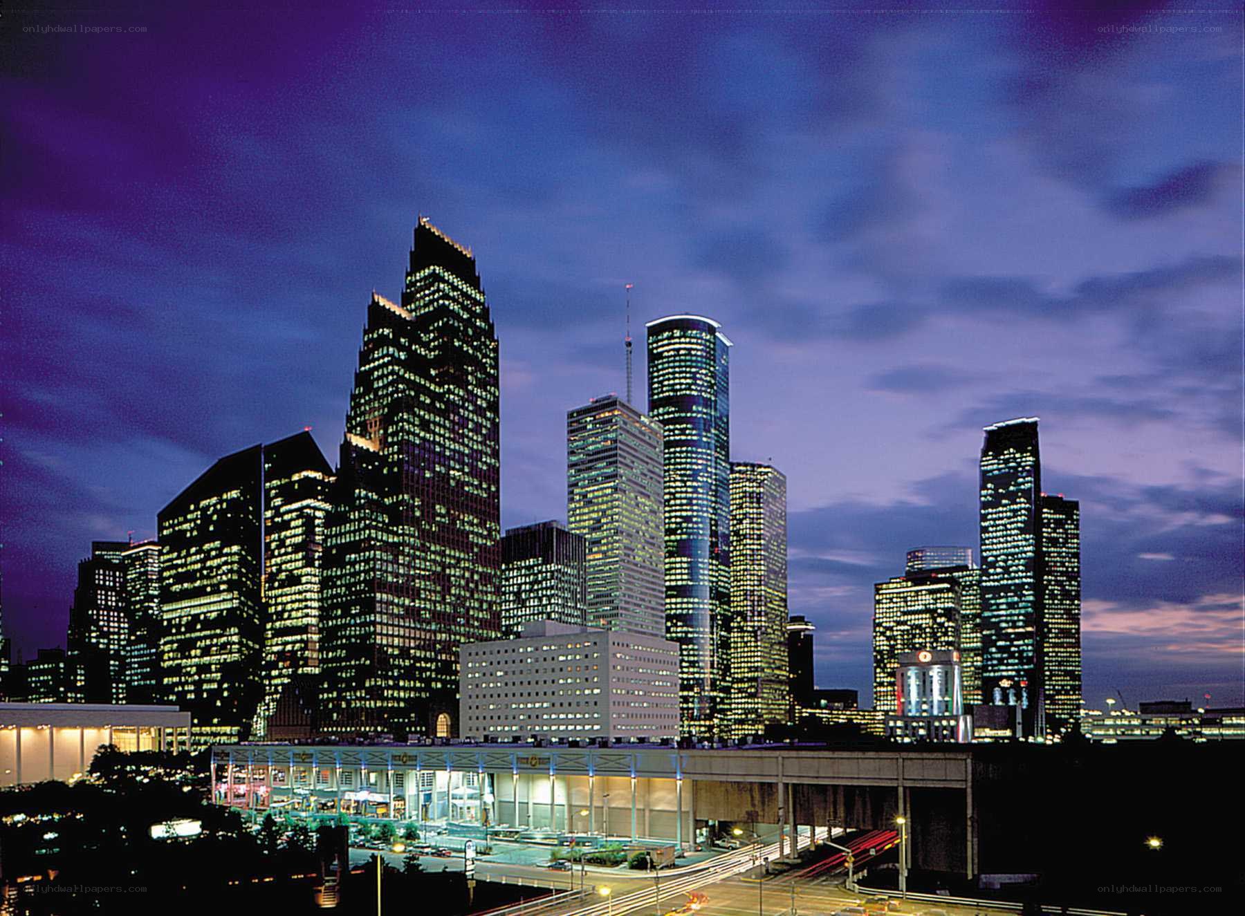 Houston skyline at dusk