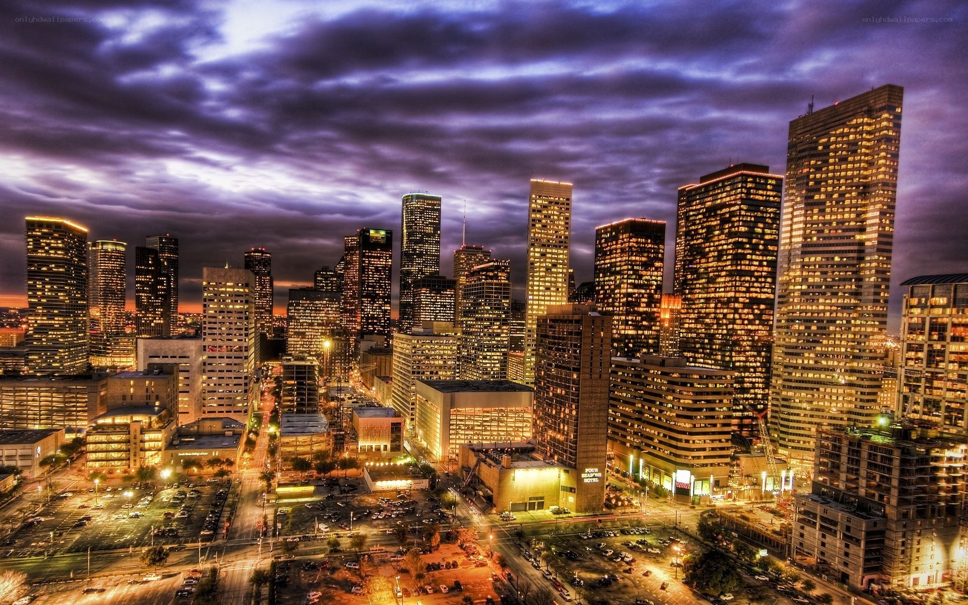 Houston skyline at dusk