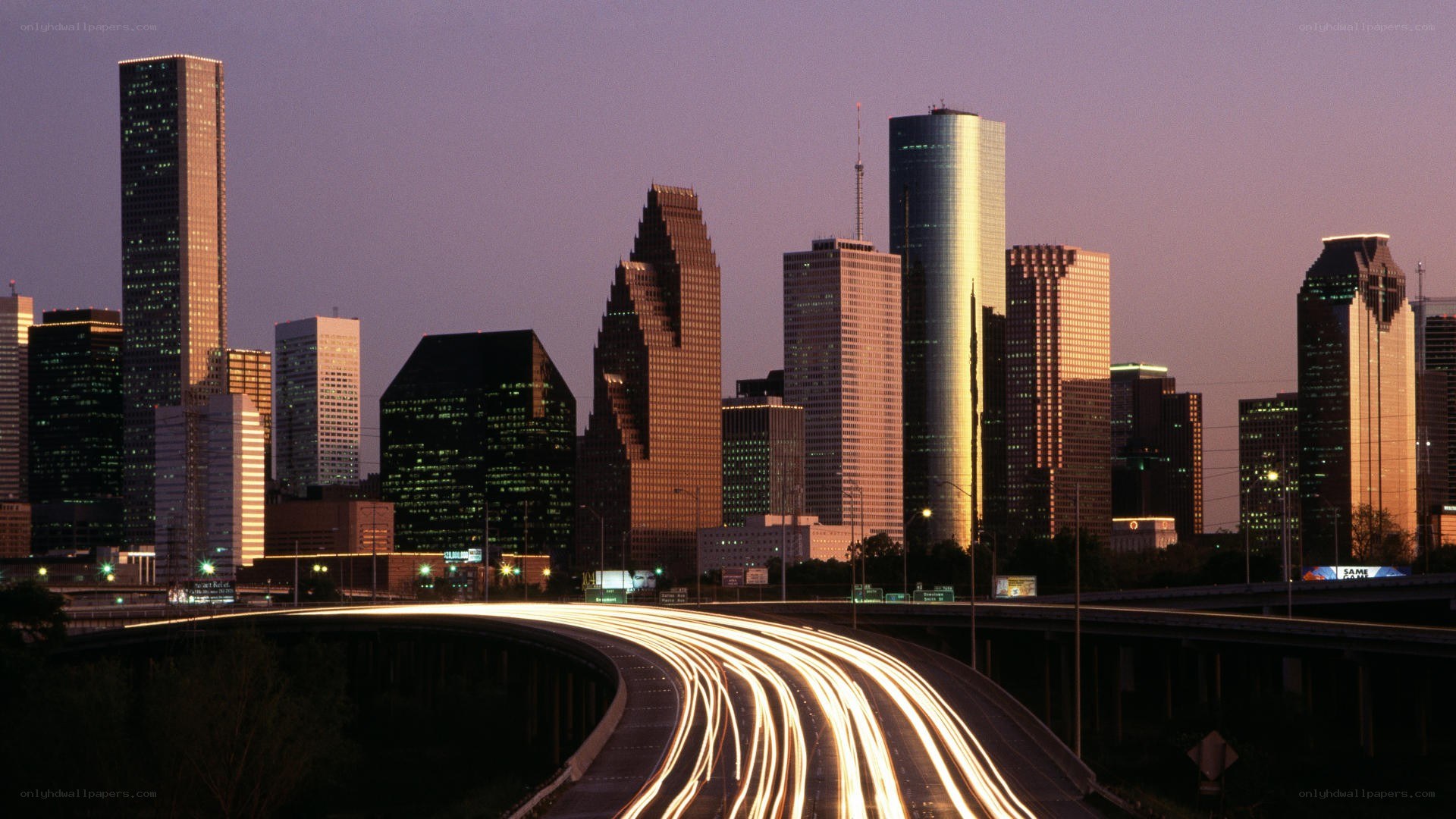 Houston skyline at dusk