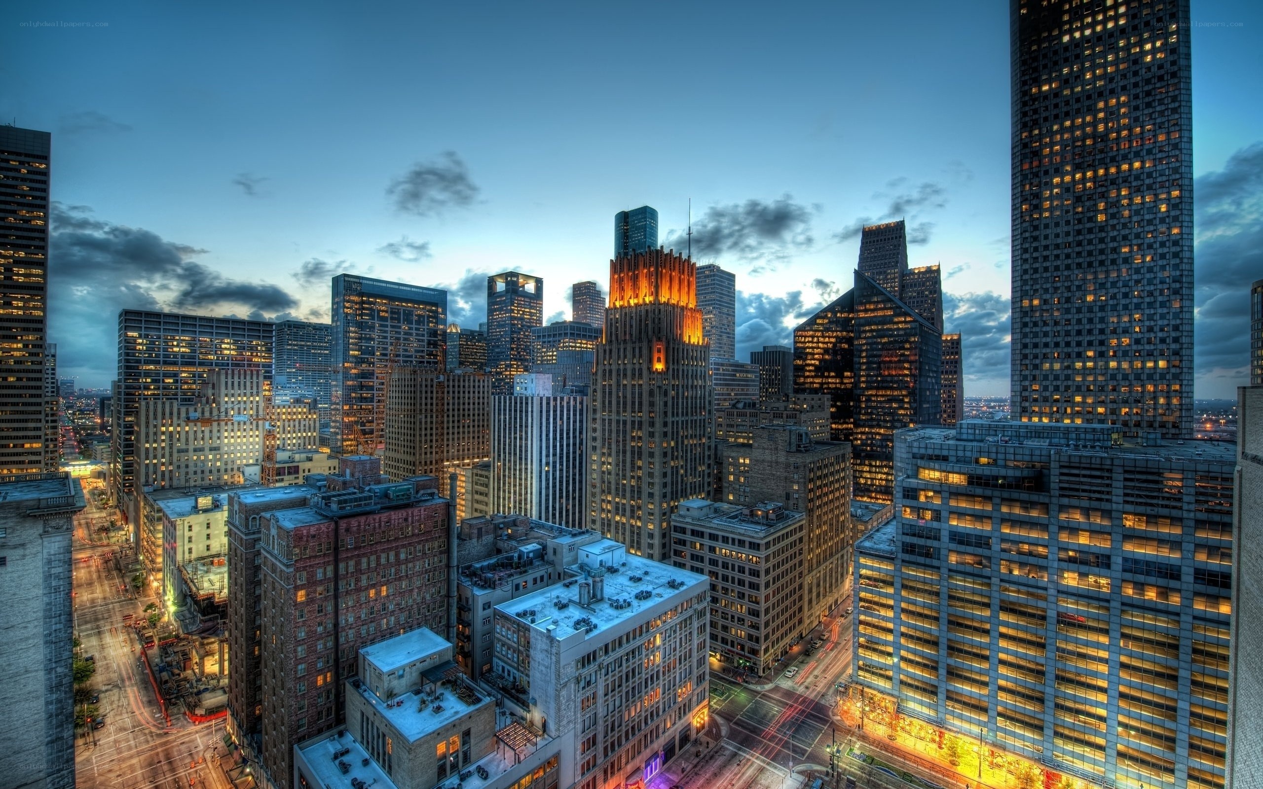 Houston skyline at dusk
