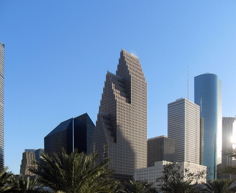 Houston skyline on a sunny day