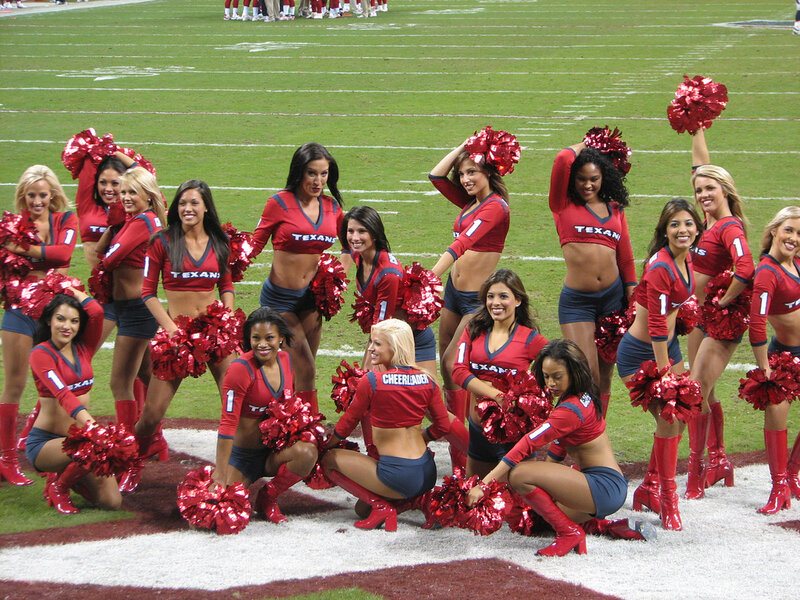 Houston Texans cheerleaders on field