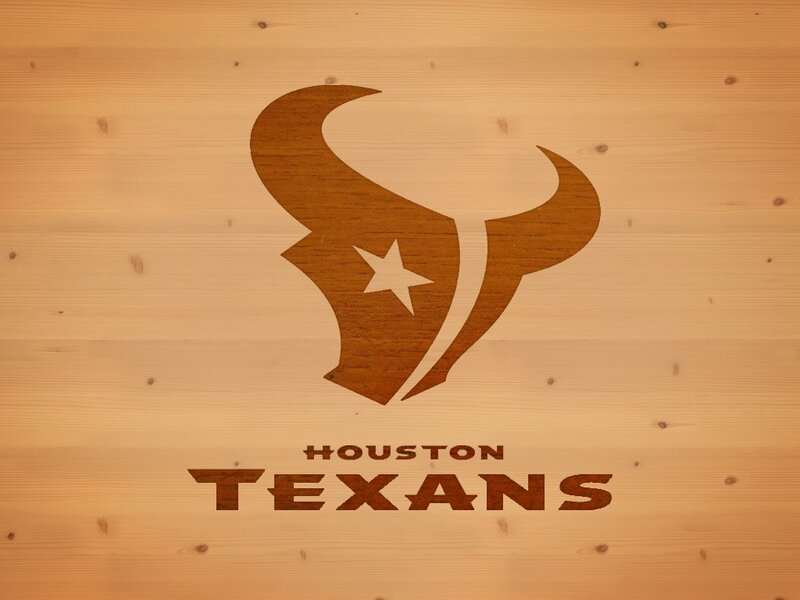 Houston Texans logo on wood