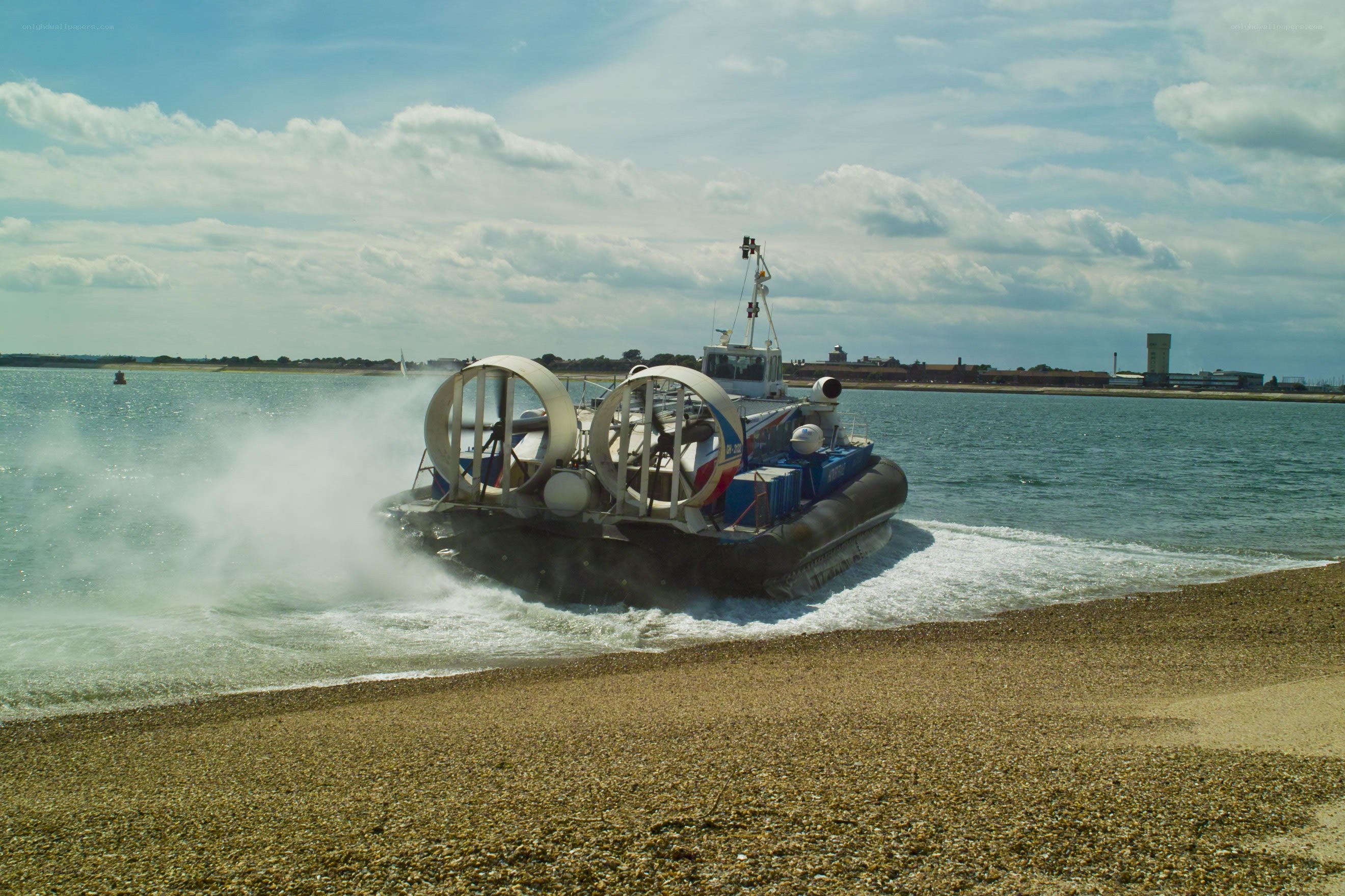 Hovercraft approaching the shore