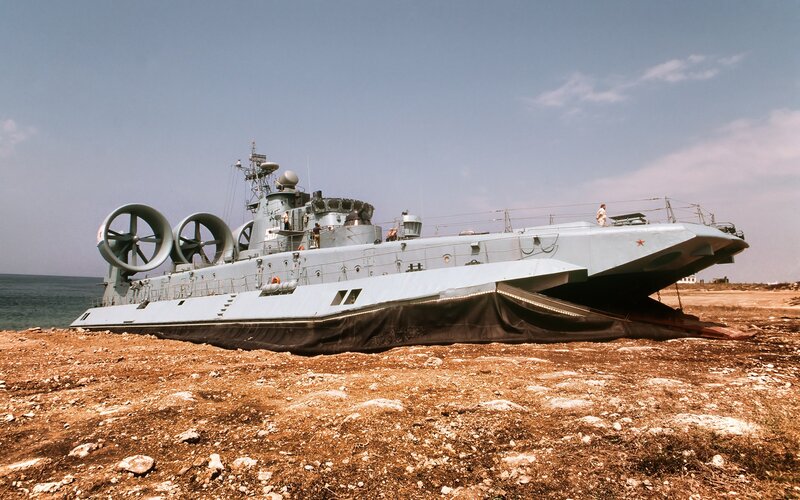 Hovercraft on a beach