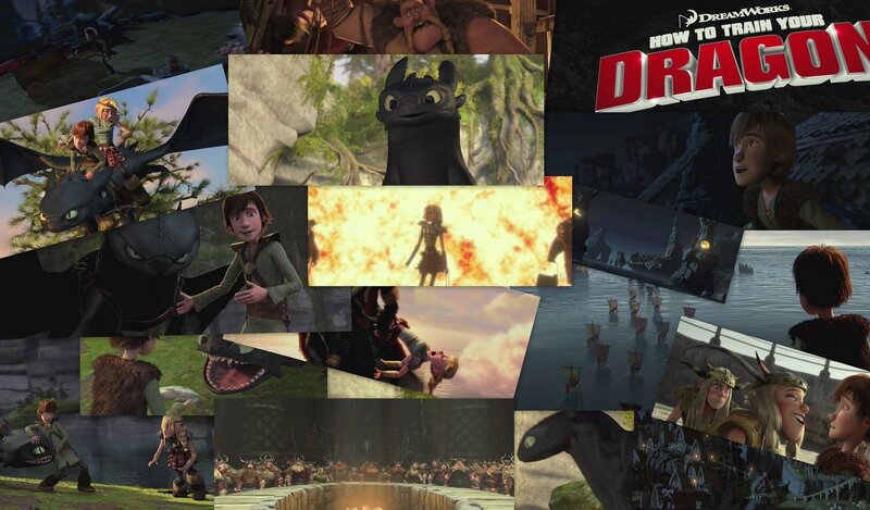 How to Train Your Dragon collage