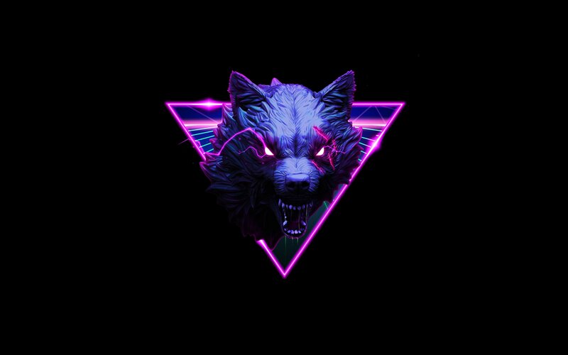 Howling Wolf Head — Purple