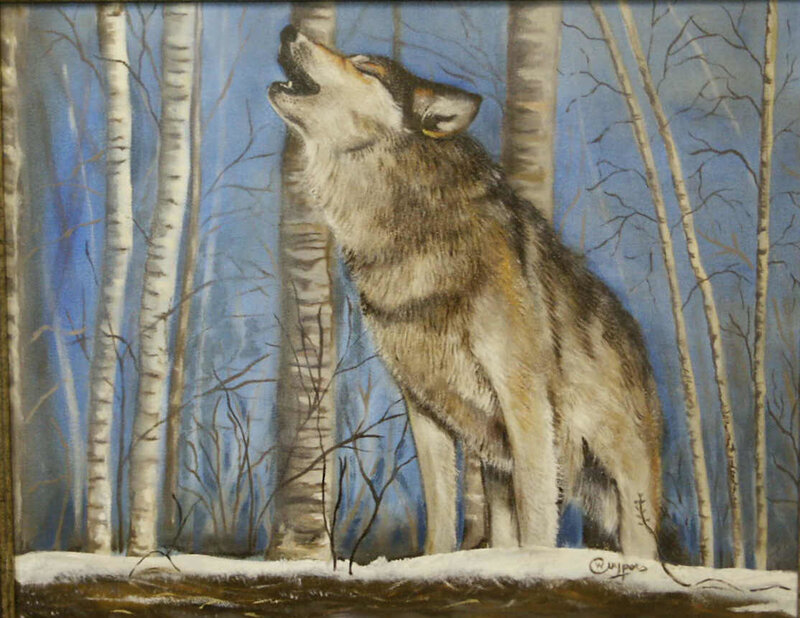 Howling Wolf in Forest