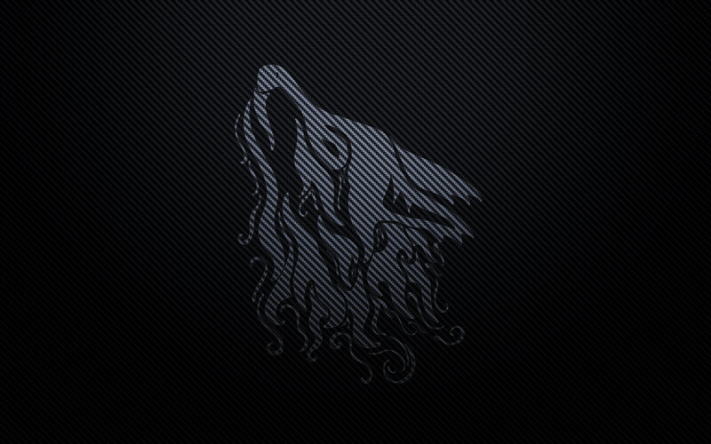 Howling Wolf Silhouette — Black, Dark