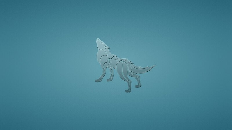 Howling Wolf Silhouette — Blue