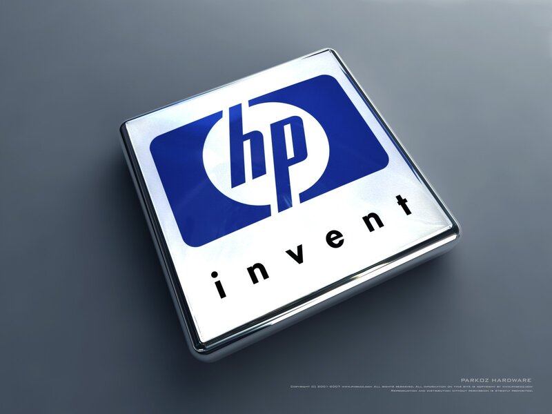 HP Invent logo on a cube