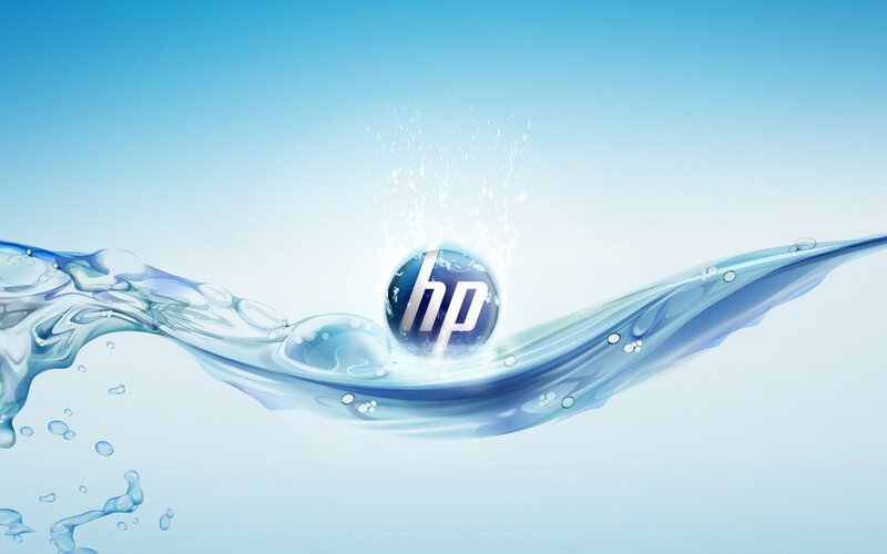 Hp Logo in Water — Blue, Serene, Digital Art, Bubbles