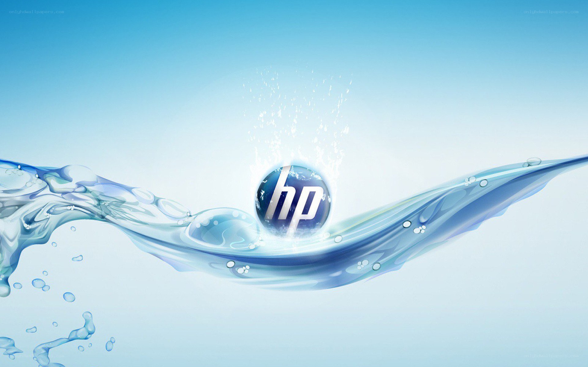 HP logo in water splash