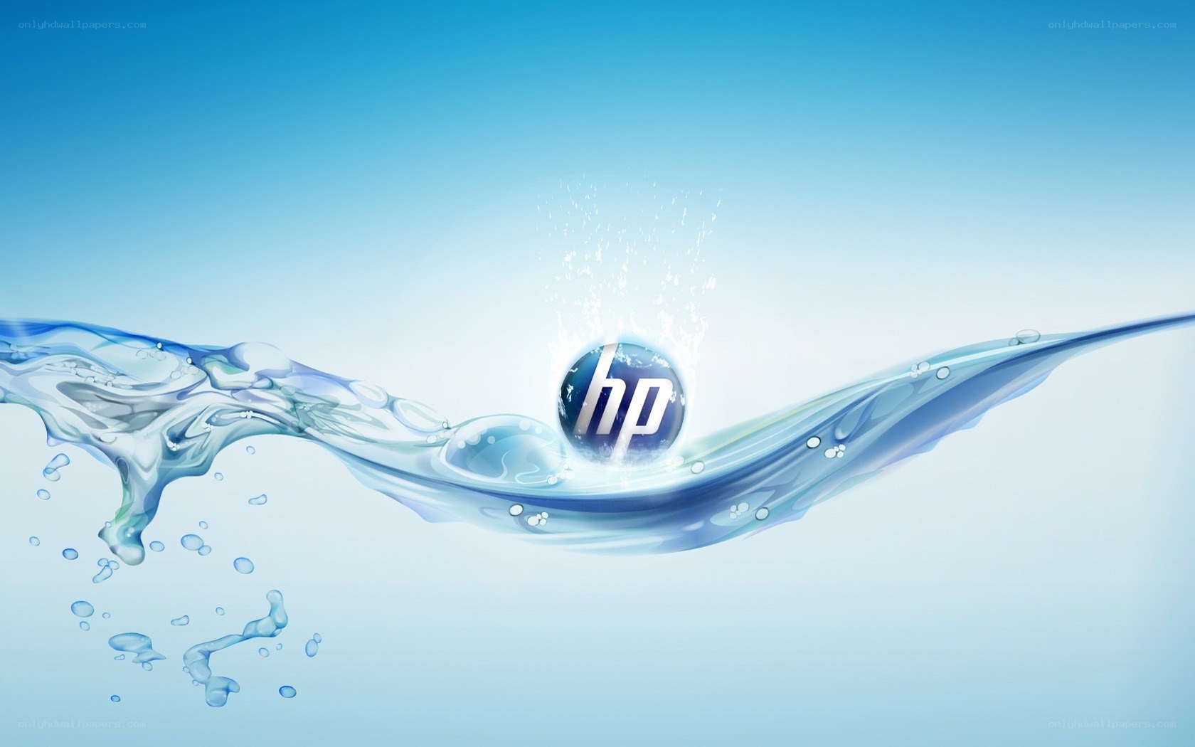 HP logo in water splash