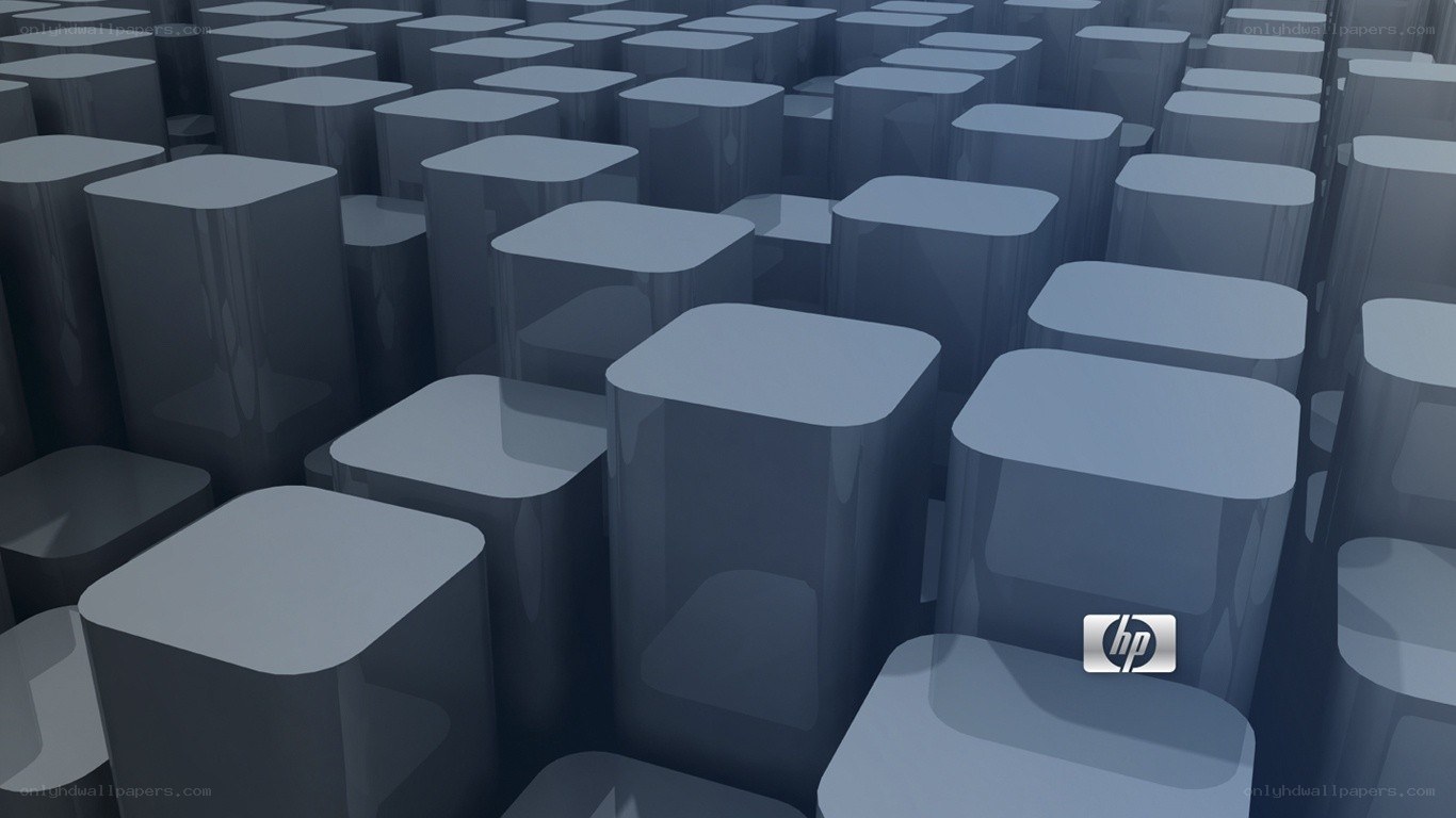 HP logo on abstract cubes