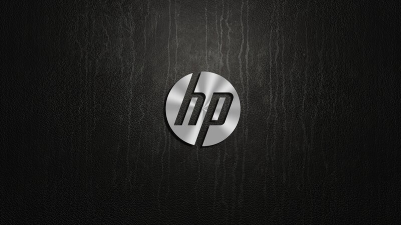 HP Logo on Black Surface — Minimalist