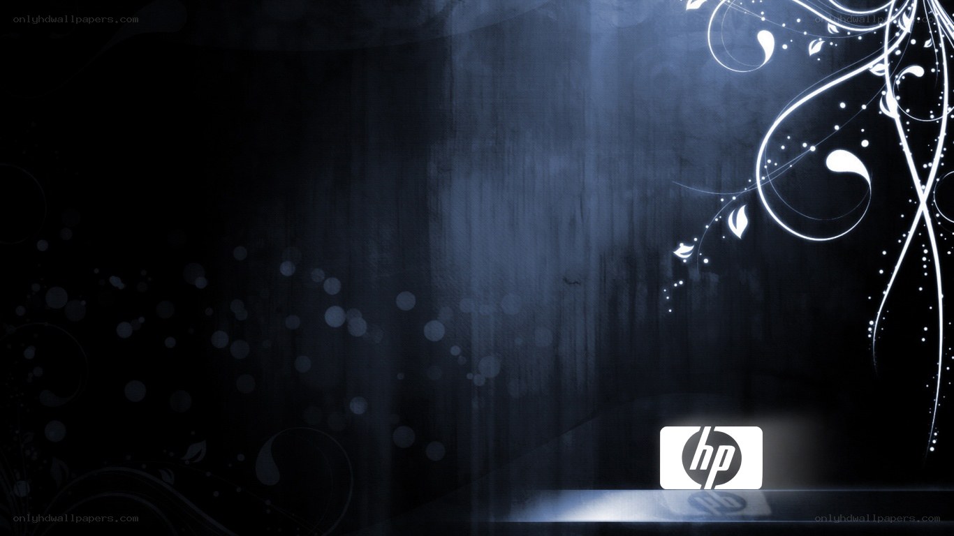 HP logo on dark background