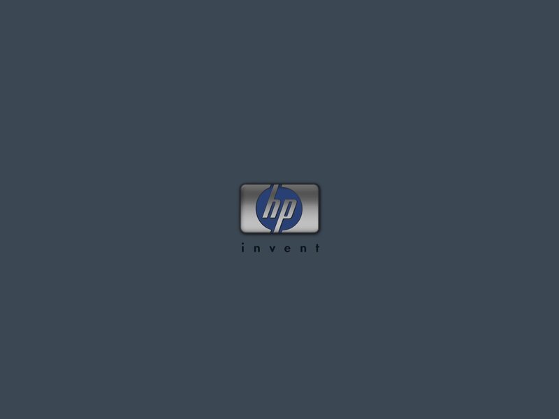 HP Logo on Dark Background — Gray, Minimalist