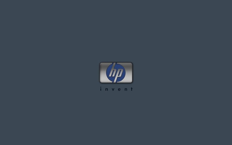 HP Logo on Dark Background — Gray, Neutral