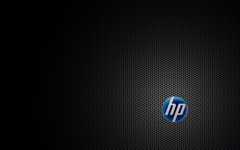 HP logo on dark mesh background