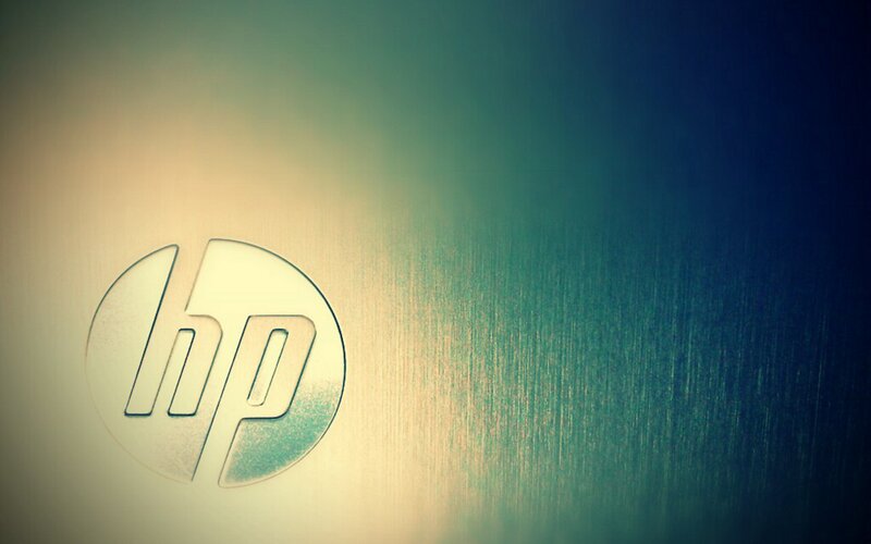 Hp Logo on Metal Surface