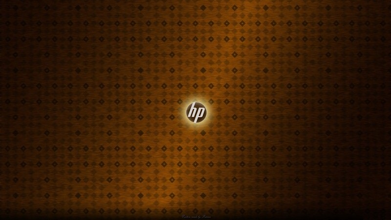 HP logo on patterned background