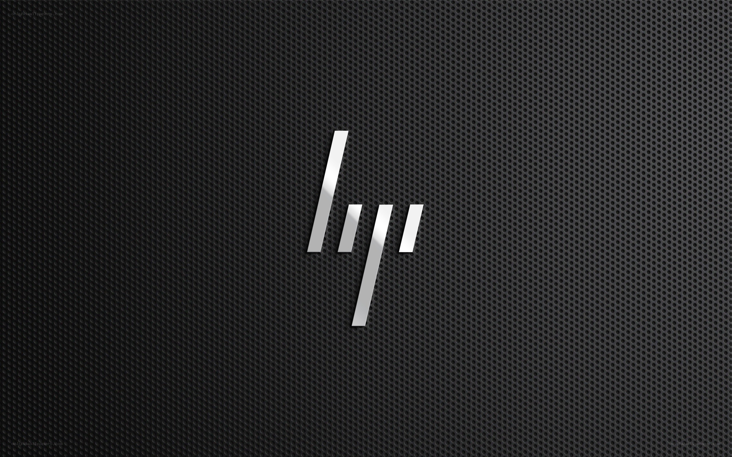 HP logo on perforated metal