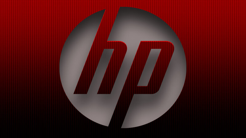 HP Logo on Red Background