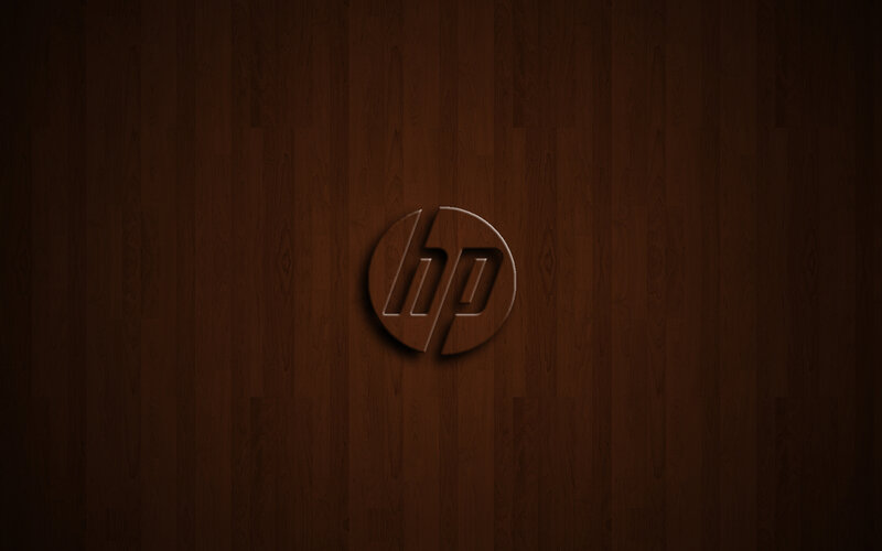 Hp Logo on Wood