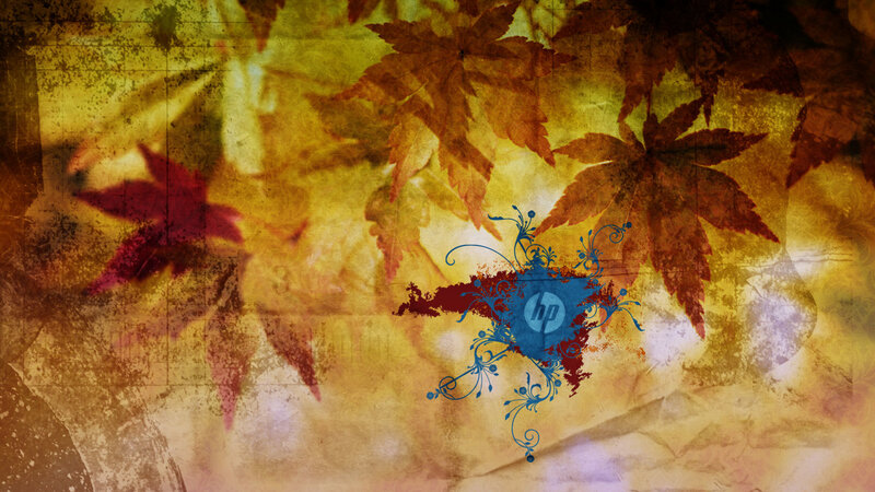 HP Logo with Autumn Leaves