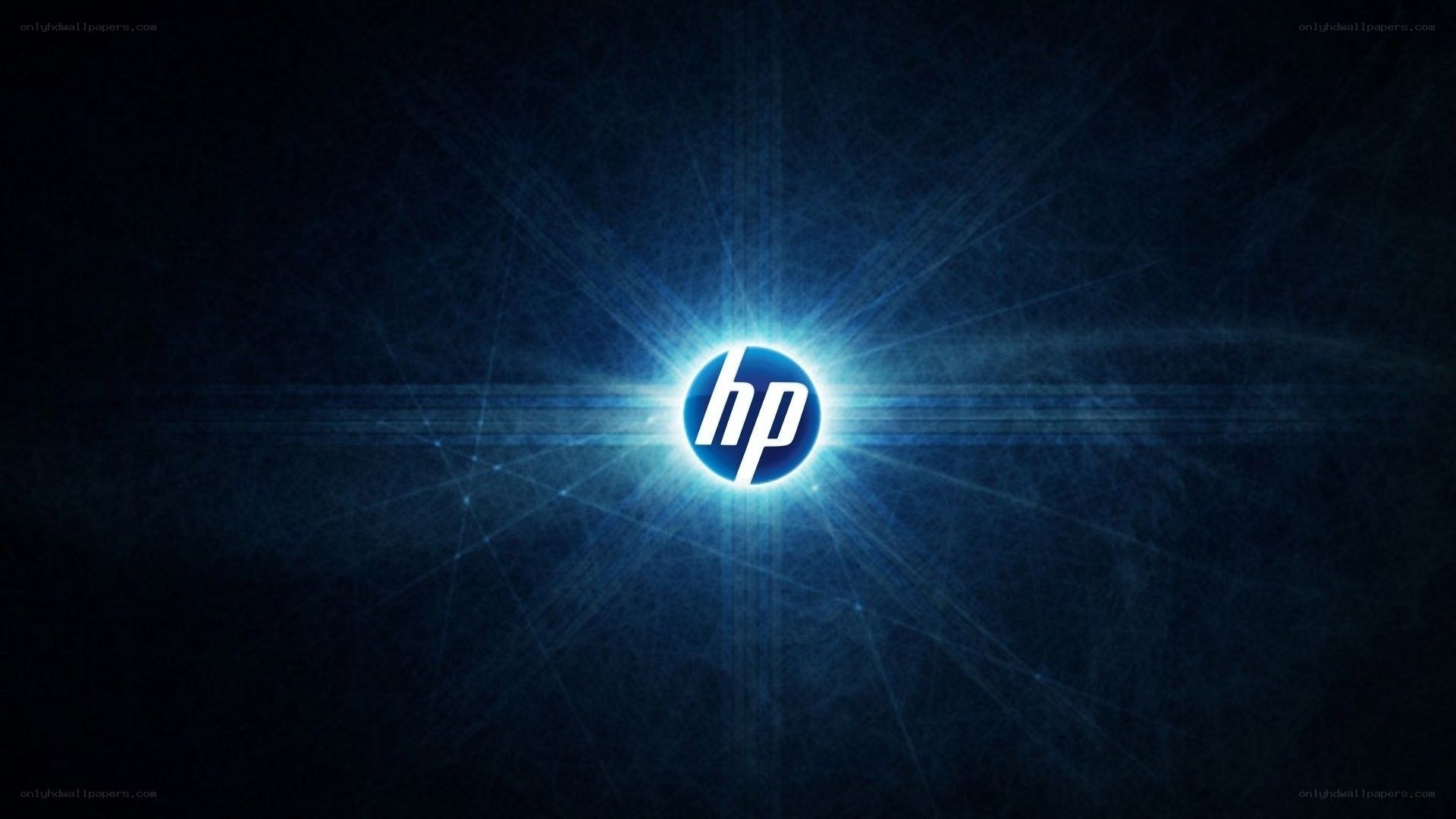 HP logo with blue glow
