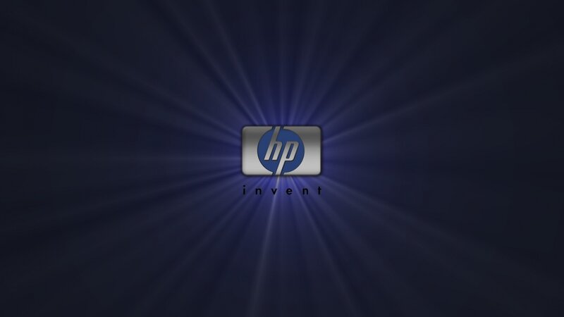 HP Logo with Light Rays — Blue