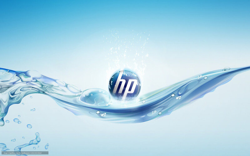 HP logo with water splash