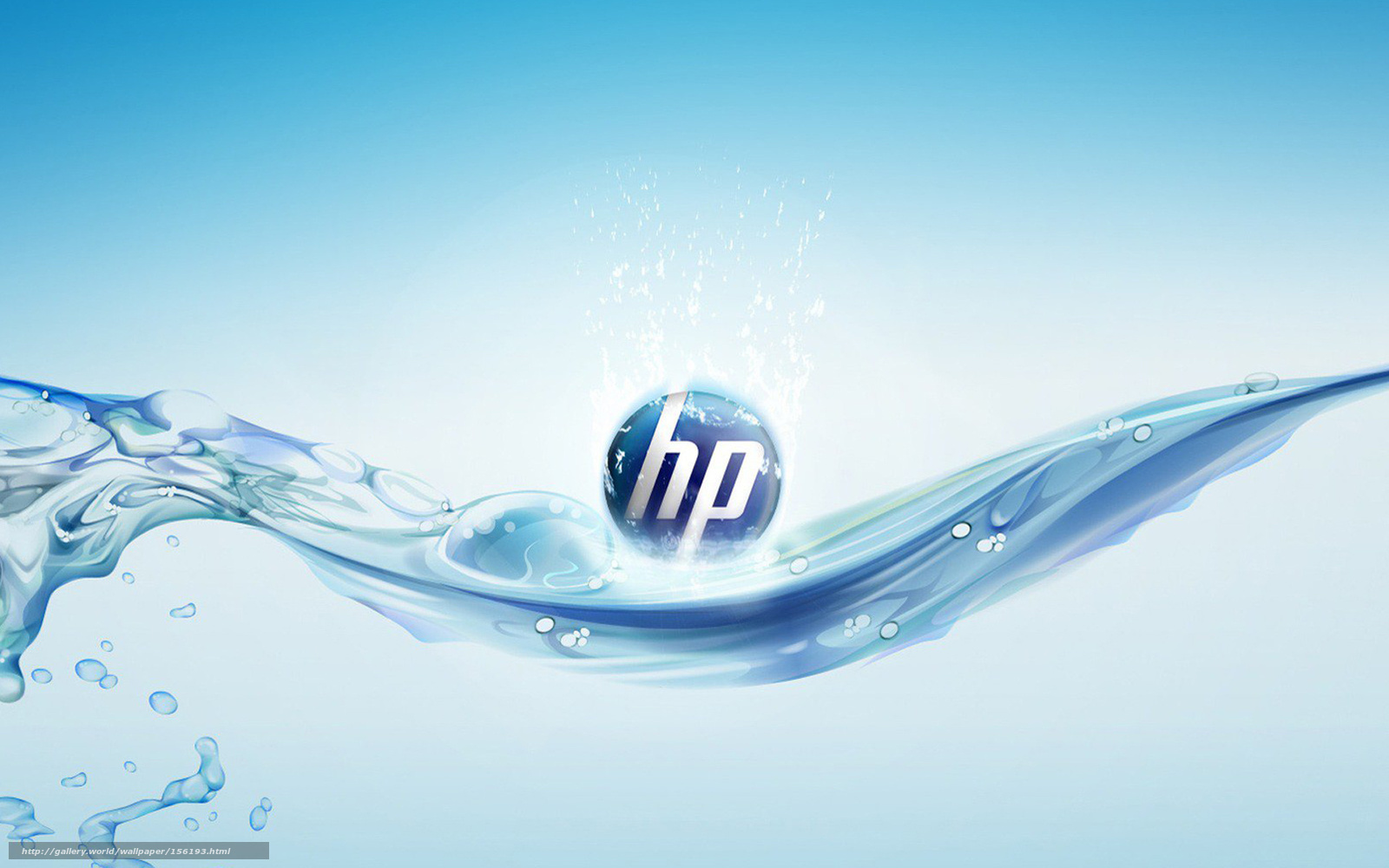 HP logo with water splash