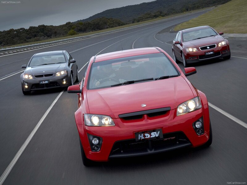 HSV GTS cars on a racetrack