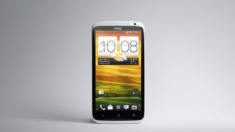 HTC smartphone with home screen