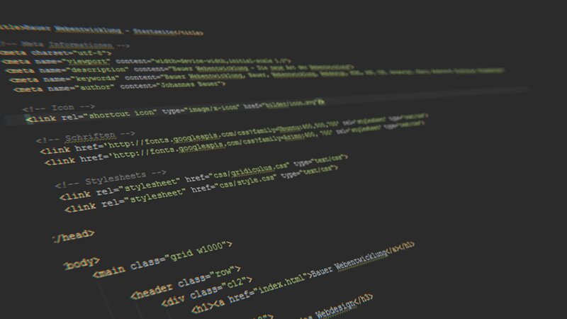 HTML Code on Screen