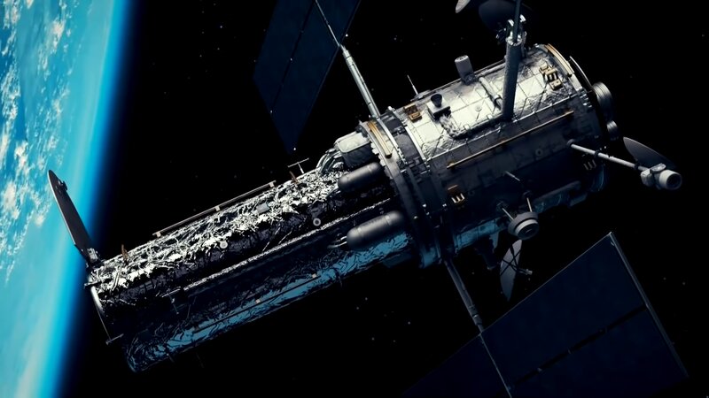 Hubble Space Telescope — Blue, Dramatic, 3d Render