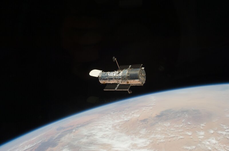 Hubble Space Telescope — Blue, Serene, Photograph, Earth, Spacecraft, Clouds