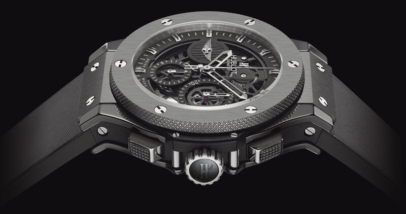 Hublot watch with skeleton dial