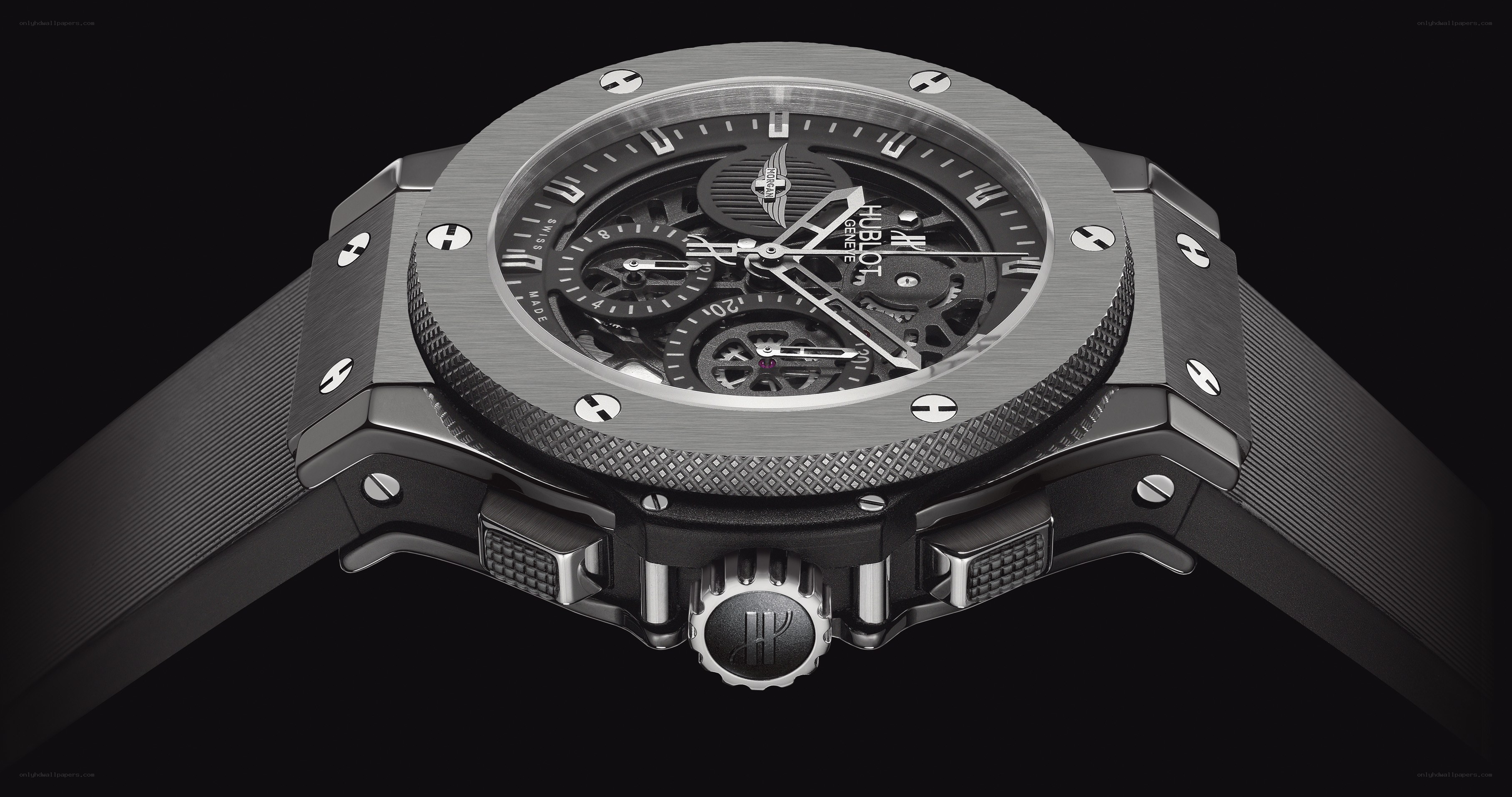 Hublot watch with skeleton dial