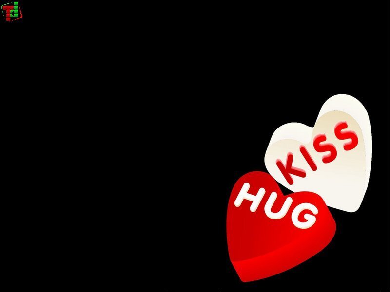 Hug and kiss hearts