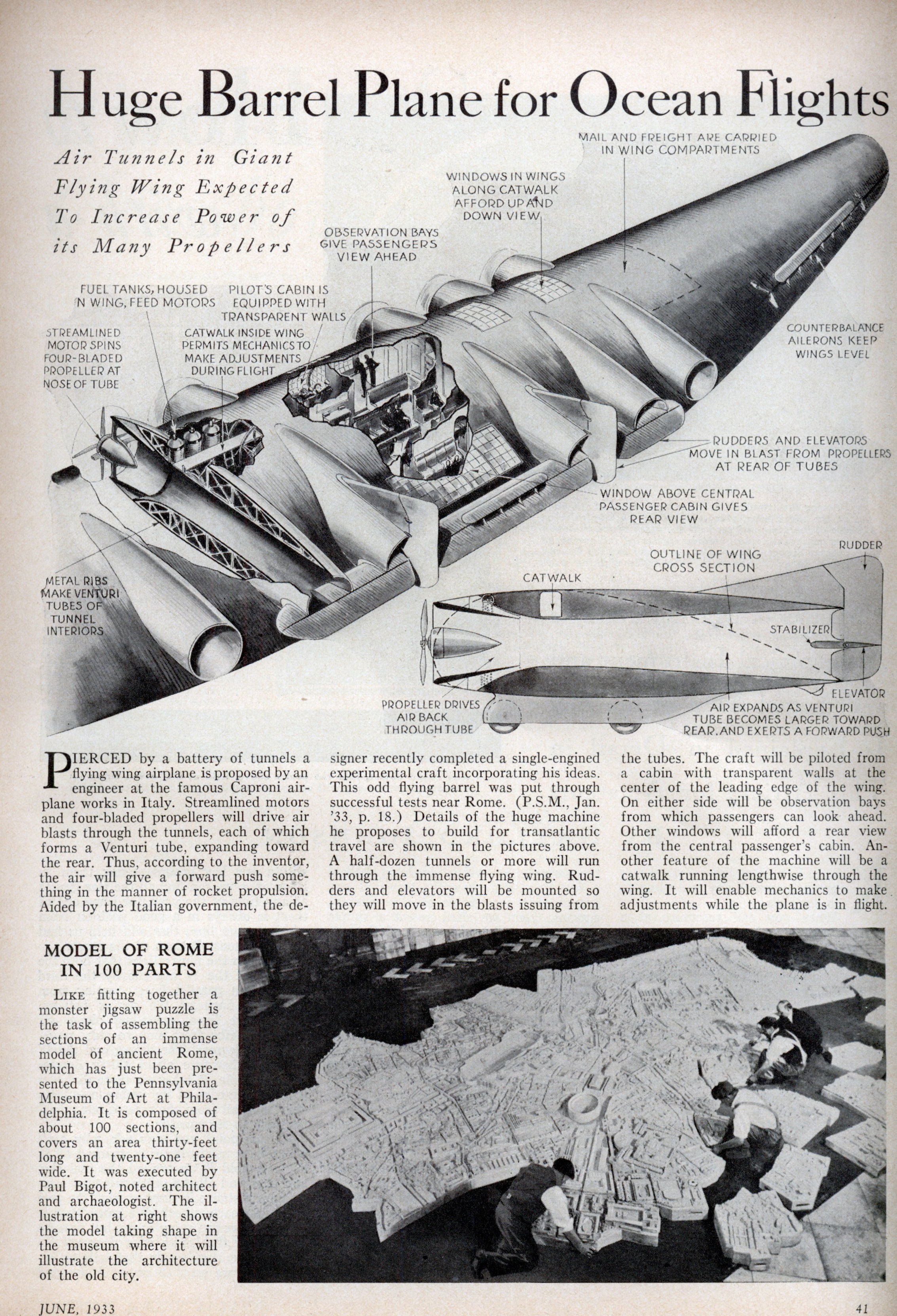 Huge Barrel Plane for Ocean Flights