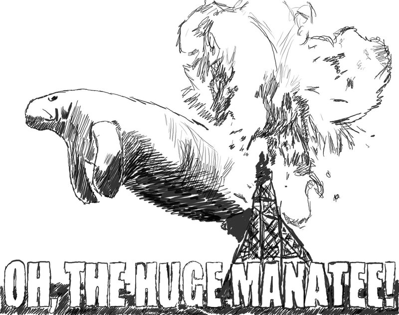 Huge Manatee Attack