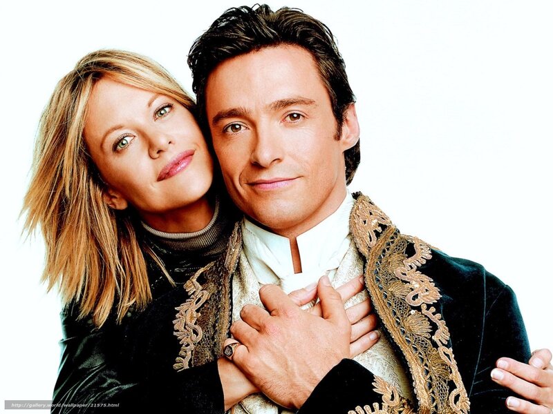 Hugh Jackman and a woman in costume