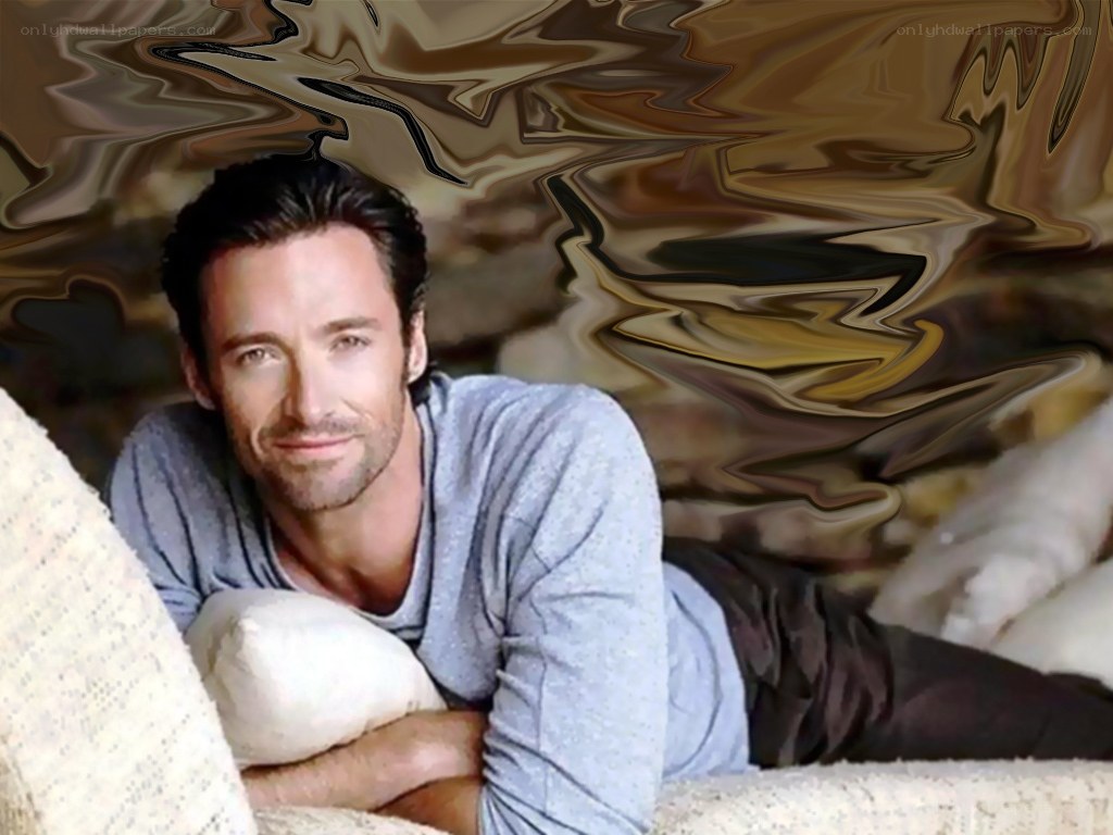 Hugh Jackman on a couch